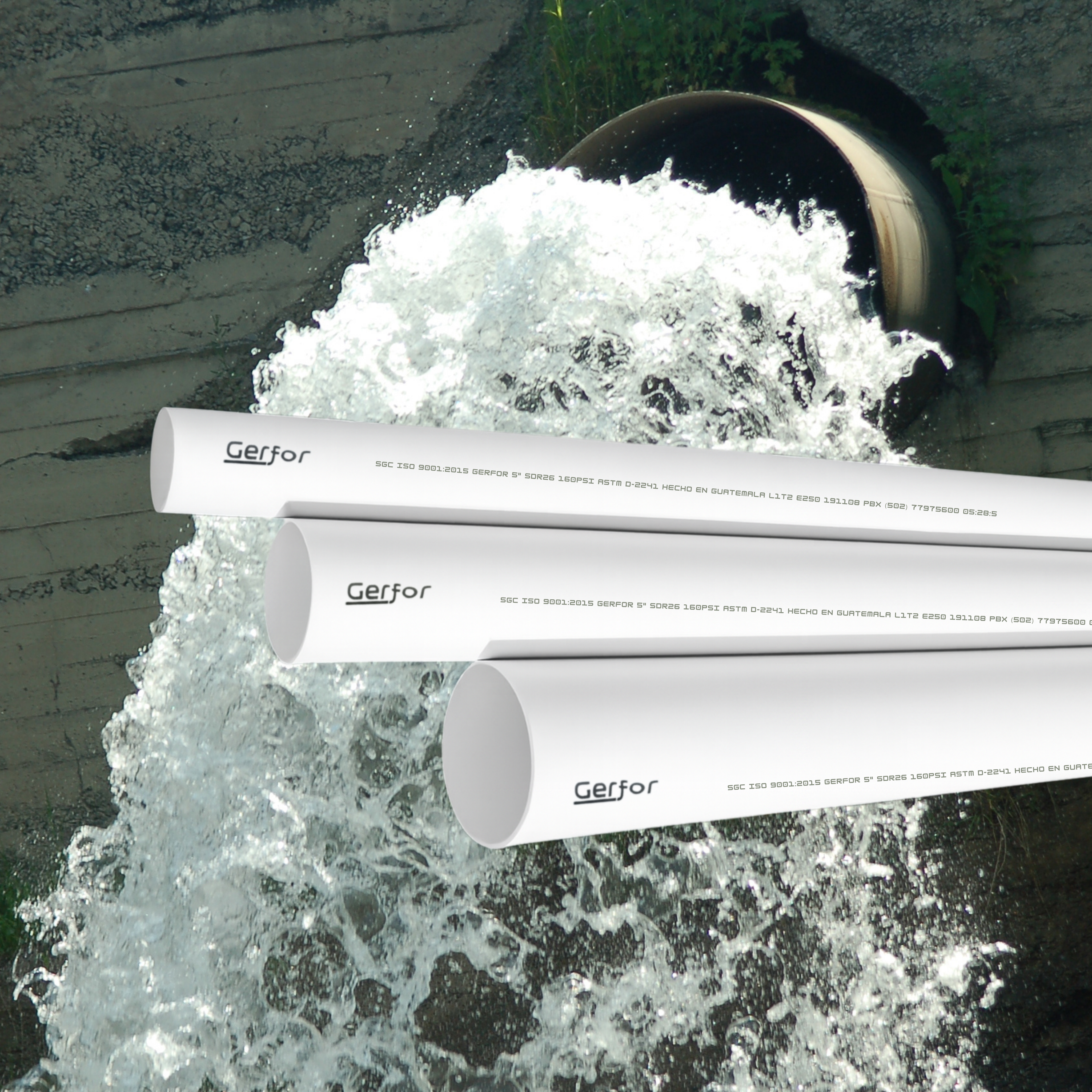 TUBO SANITARIO 50mm 2in x 6m PVC SDR51 CC BL 103384 GF