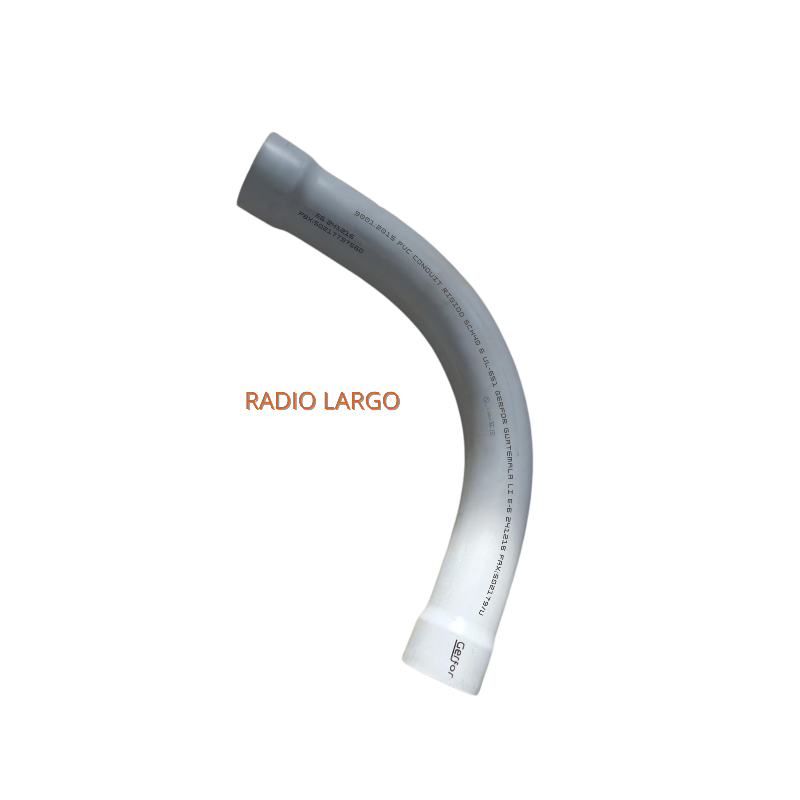 CURVA CONDUIT PVC 75mm 3 X 90 SCH40 RADIO LARGO CRL75CED40 GF